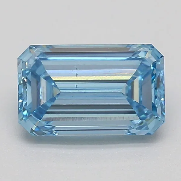 1.36ct EMERALD Fancy Intense Blue VS2 Coloured Lab diamond