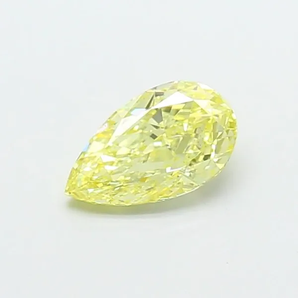 0.91ct PEAR Fancy Intense Yellow VVS2 Coloured Lab diamond
