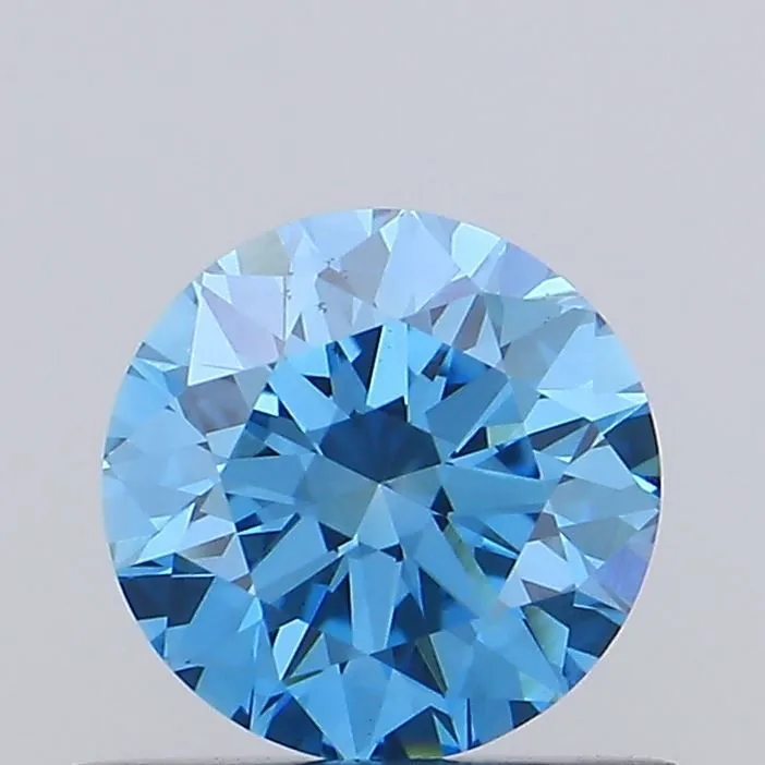 0.63ct ROUND Fancy Vivid Blue VS1 Coloured Lab diamond