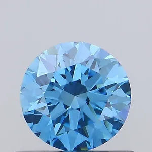 0.63ct ROUND Fancy Vivid Blue VS1 Coloured Lab diamond