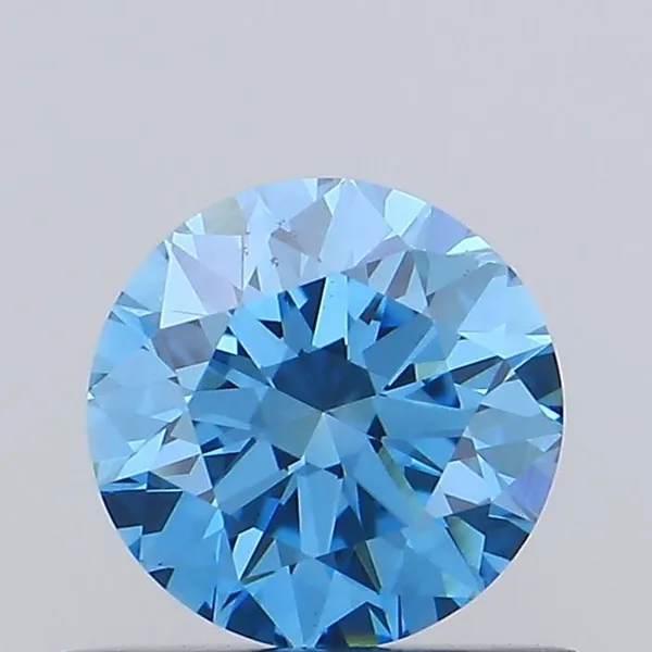 0.63ct ROUND Fancy Vivid Blue VS1 Coloured Lab diamond