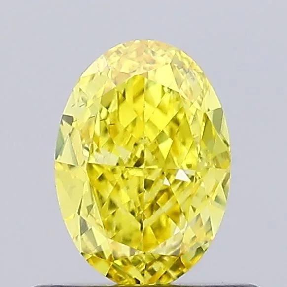 0.58ct OVAL Fancy Vivid Yellow VS2 Coloured Lab diamond