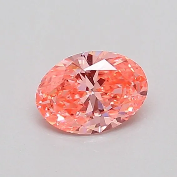 0.41ct OVAL Fancy Vivid Pink SI1 Coloured Lab diamond