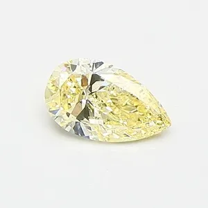 0.32ct PEAR Fancy Light Yellow VS2 Coloured Lab diamond