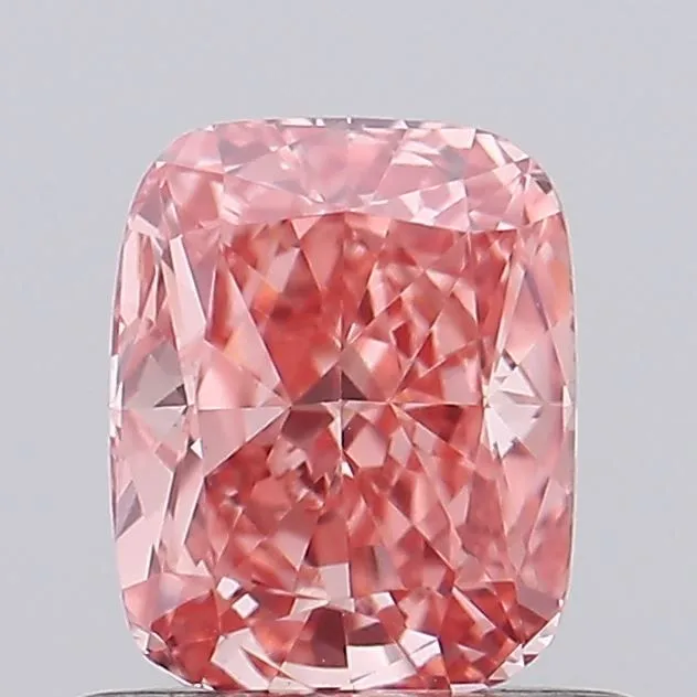 0.77ct CUSHION Fancy Vivid Pink VS1 Coloured Lab diamond