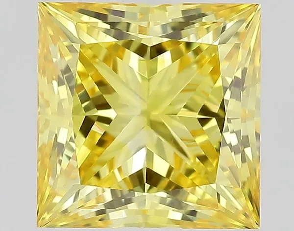 1.08ct PRINCESS Fancy Intense Yellow VS1 Coloured Lab diamond