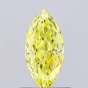 0.63ct MARQUISE Fancy Vivid Yellow VVS2 Coloured Lab diamond