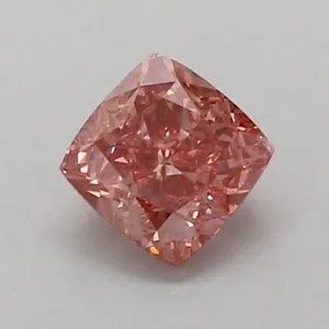 0.85ct CUSHION Fancy Vivid Pink VS1 Coloured Lab diamond