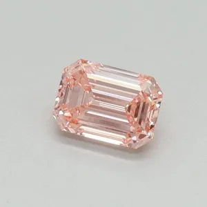 0.35ct EMERALD Fancy Intense Pink VVS2 Coloured Lab diamond