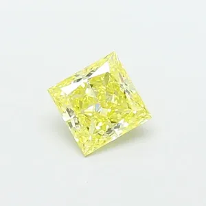 1.05ct PRINCESS Fancy Intense Yellow VS2 Coloured Lab diamond