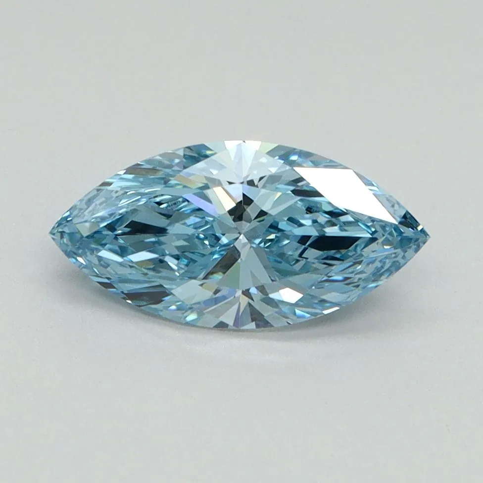 1.00ct MARQUISE Fancy Vivid Blue VVS2 Coloured Lab diamond