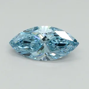 1ct MARQUISE Fancy Vivid Blue VVS2 Coloured Lab diamond