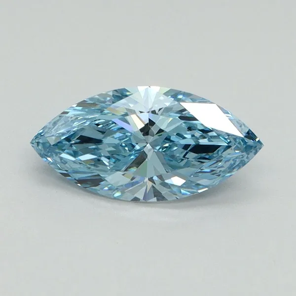 1ct MARQUISE Fancy Vivid Blue VVS2 Coloured Lab diamond