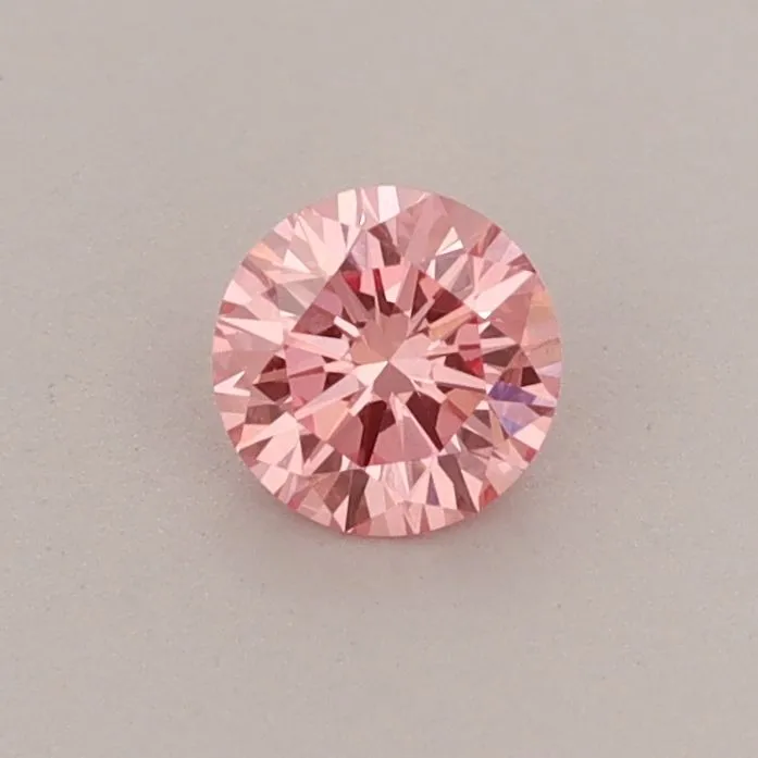 0.34ct ROUND Fancy Vivid Pink VVS2 Coloured Lab diamond