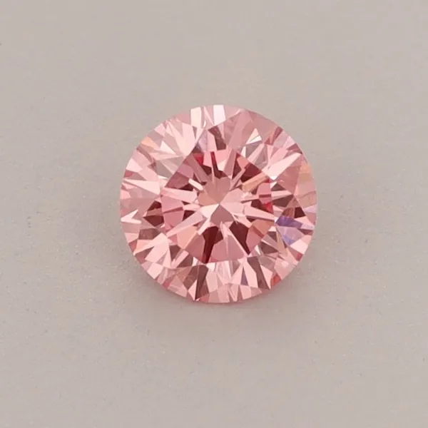 0.34ct ROUND Fancy Vivid Pink VVS2 Coloured Lab diamond