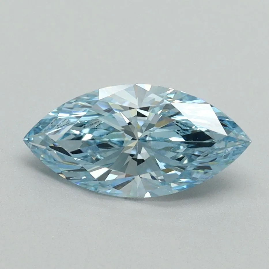 1.08ct MARQUISE Fancy Vivid Blue VVS2 Coloured Lab diamond