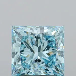 2.85ct PRINCESS Fancy Intense Blue VVS2 Coloured Lab diamond
