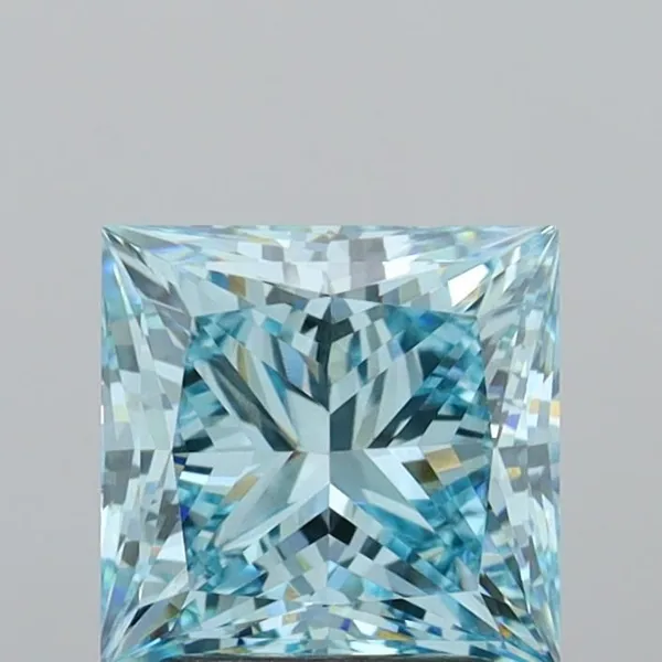 2.85ct PRINCESS Fancy Intense Blue VVS2 Coloured Lab diamond