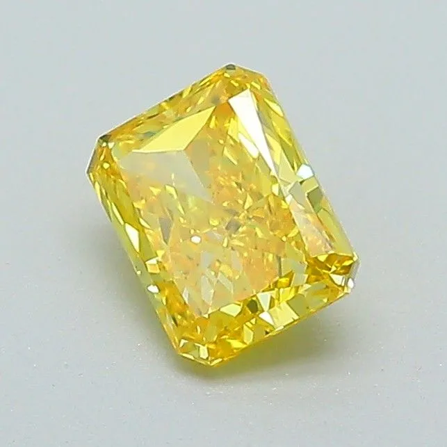 0.58ct RADIANT Fancy Vivid Yellow VVS2 Coloured Lab diamond