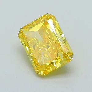 0.58ct RADIANT Fancy Vivid Yellow VVS2 Coloured Lab diamond