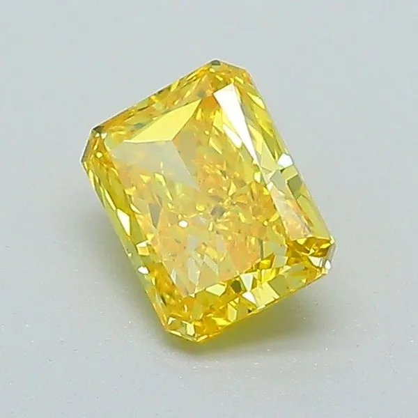 0.58ct RADIANT Fancy Vivid Yellow VVS2 Coloured Lab diamond