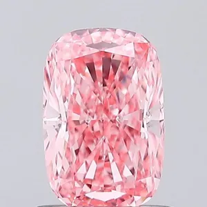 0.9ct CUSHION Fancy Vivid Pink VVS2 Coloured Lab diamond