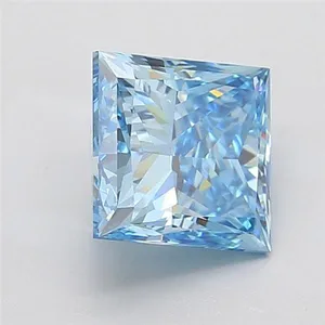 4.01ct PRINCESS Fancy Vivid Blue VVS2 Coloured Lab diamond