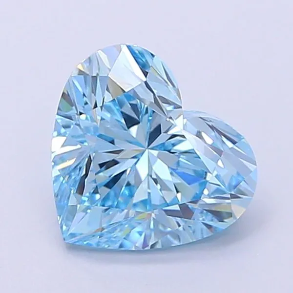 1.61ct HEART Fancy Vivid Blue VVS2 Coloured Lab diamond