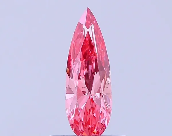 0.54ct PEAR Fancy Vivid Pink VS2 Coloured Lab diamond