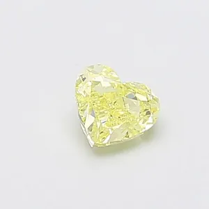 0.51ct HEART Fancy Yellow VS1 Coloured Lab diamond