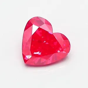 0.88ct HEART Fancy Vivid Pink VS1 Coloured Lab diamond