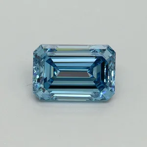 1.26ct EMERALD Fancy Vivid Blue VVS2 Coloured Lab diamond