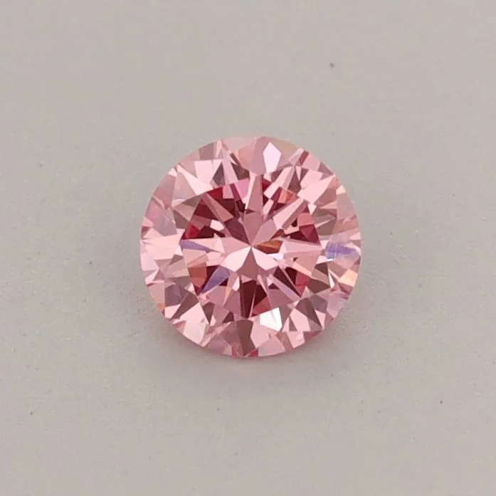 0.30ct ROUND Fancy Vivid Pink VVS2 Coloured Lab diamond