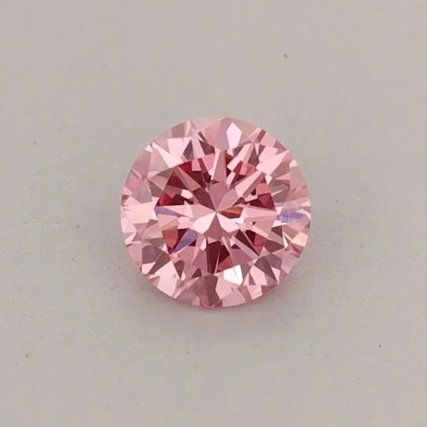 0.3ct ROUND Fancy Vivid Pink VVS2 Coloured Lab diamond