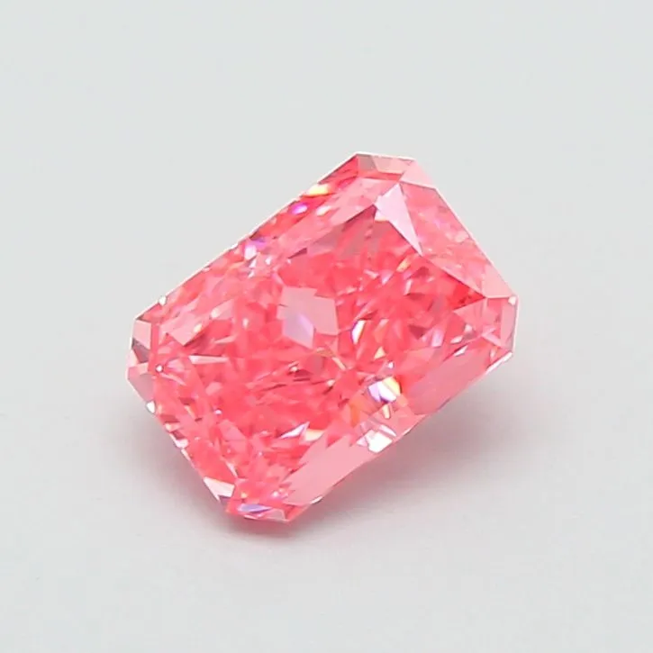 1.08ct RADIANT Fancy Vivid Pink VVS2 Coloured Lab diamond