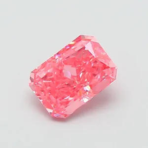 1.08ct RADIANT Fancy Vivid Pink VVS2 Coloured Lab diamond