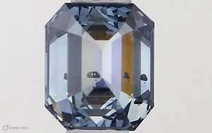 0.41ct EMERALD Fancy Vivid Blue SI1 Coloured Lab diamond