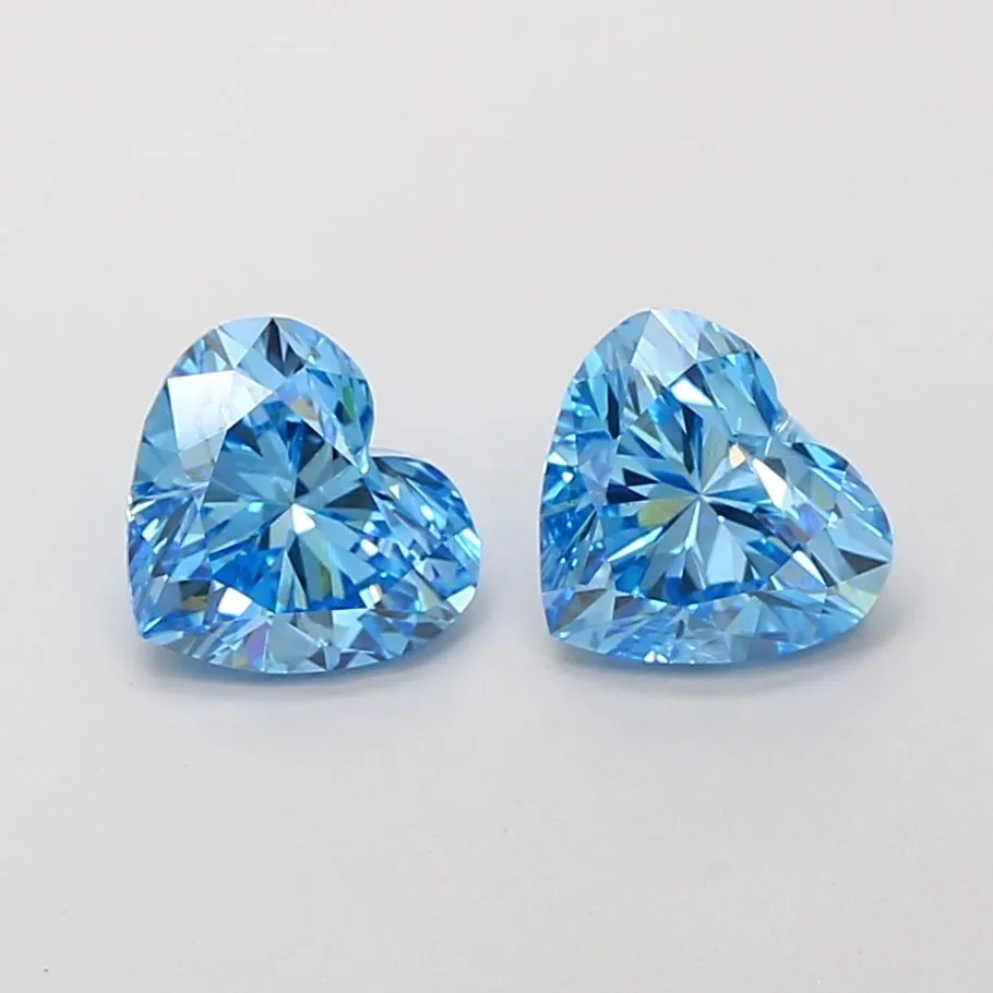 1.02ct HEART Fancy Vivid Blue VVS2 Coloured Lab diamond