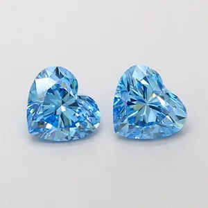 1.02ct HEART Fancy Vivid Blue VVS2 Coloured Lab diamond