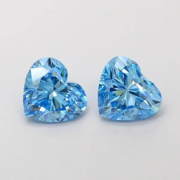 1.02ct HEART Fancy Vivid Blue VVS2 Coloured Lab diamond