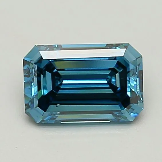 1.64ct EMERALD Fancy Vivid Blue VS2 Coloured Lab diamond