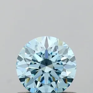0.55ct ROUND Fancy Vivid Blue VVS2 Coloured Lab diamond