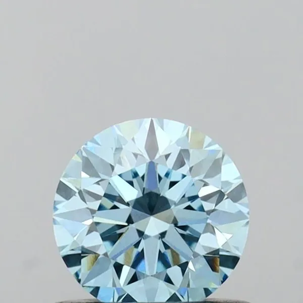 0.55ct ROUND Fancy Vivid Blue VVS2 Coloured Lab diamond