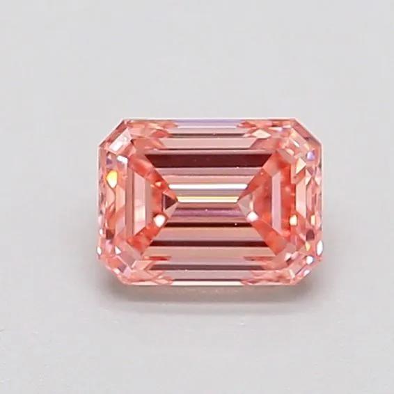 0.6ct EMERALD Fancy Intense Pink VS1 Coloured Lab diamond