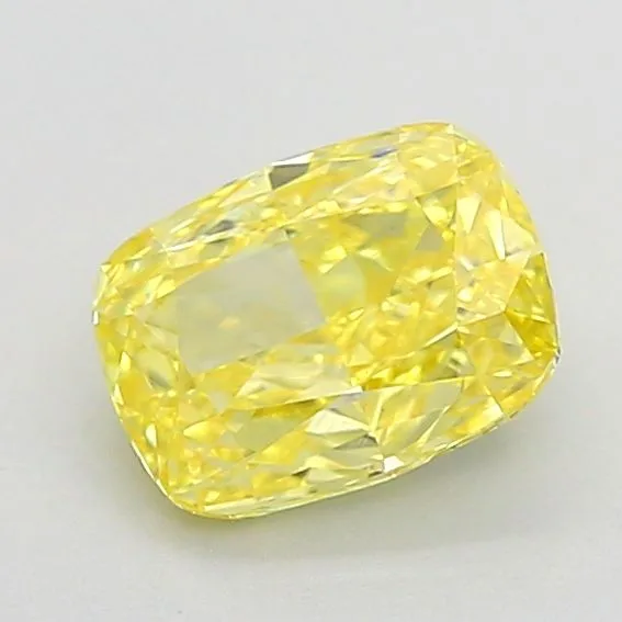 1.01ct CUSHION Fancy Vivid Yellow VVS2 Coloured Lab diamond