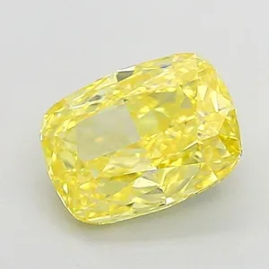 1.01ct CUSHION Fancy Vivid Yellow VVS2 Coloured Lab diamond