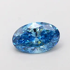 1.2ct OVAL Fancy Vivid Blue SI1 Coloured Lab diamond
