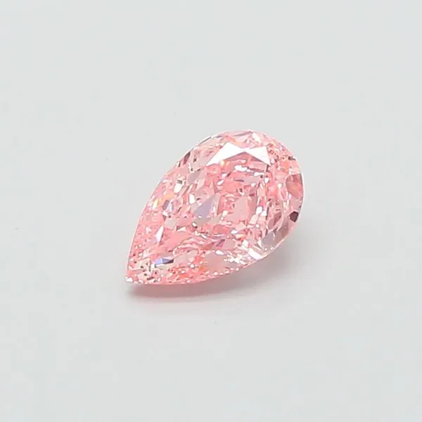 0.95ct PEAR Fancy Vivid Pink SI1 Coloured Lab diamond