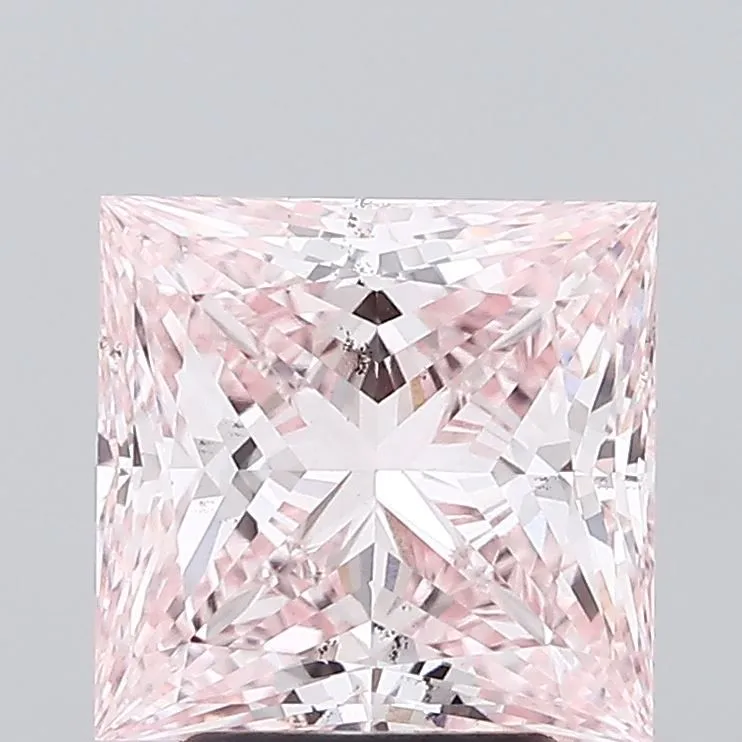 3.00ct PRINCESS Fancy Pink VS2 Coloured Lab diamond