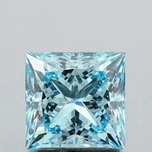 1.95ct PRINCESS Fancy Vivid Blue VVS2 Coloured Lab diamond